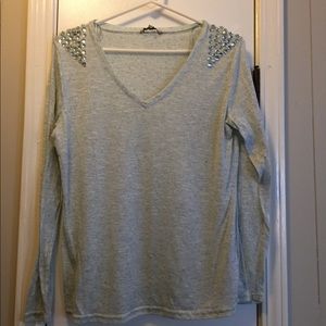 BKE light teal long sleeves blouse